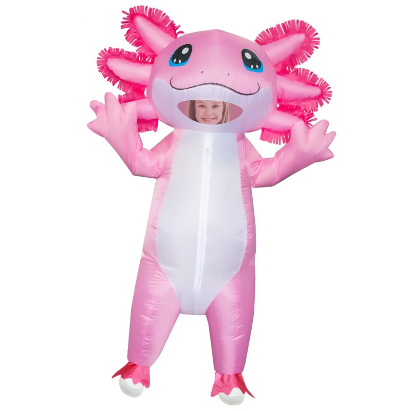 Stegosaurus Inflatable Axolotl Costume for Kids Halloween Kid Blow Up Costume Deluxe Pink Costumes for Girls Boys Cosplay Party - Image 1